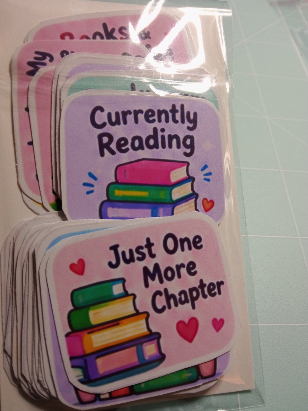 Cute Book-Themed Sticker Pack - Pastel Multi-Color - Picture 4 of 4